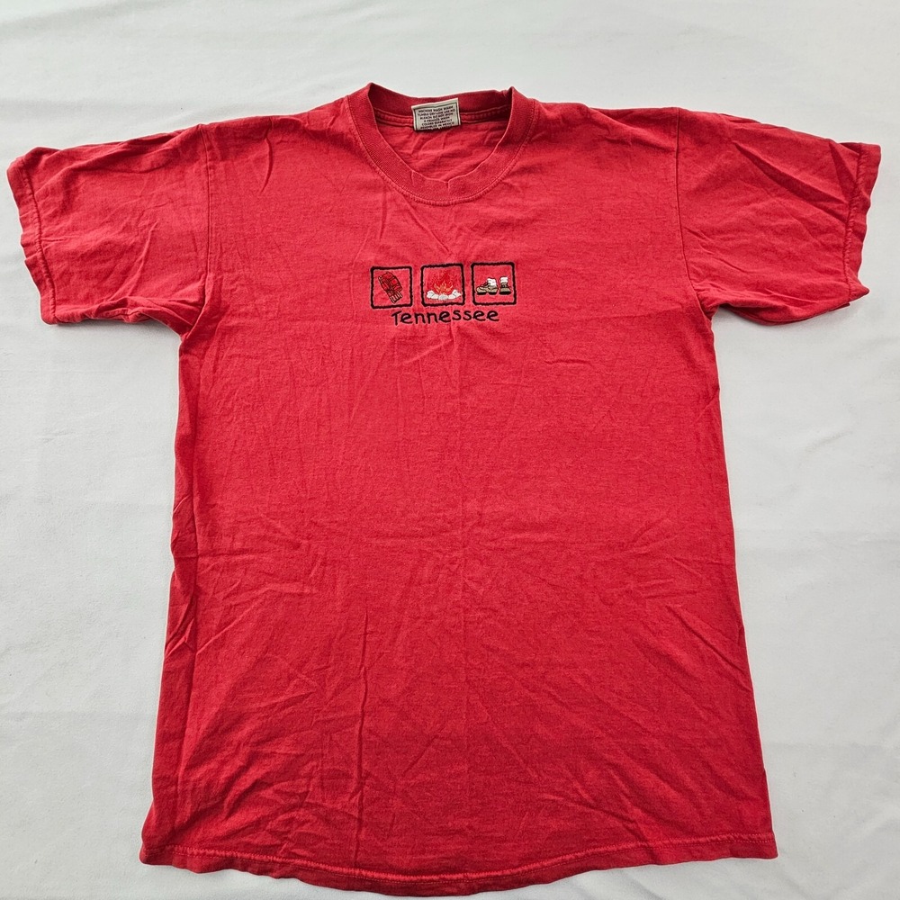 Tennesse Camping Hiking Red Short Sleeve Cotton T-Shirt Men's M